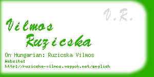 vilmos ruzicska business card